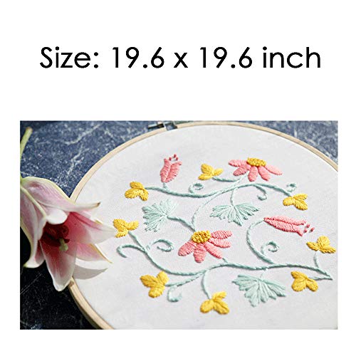 MWELLEWM 7 Pcs/Set Linen Needlework Fabric Solid Colour Cloth Garments Crafts Accessories Square Embroidery Cloth (50 * 50CM)