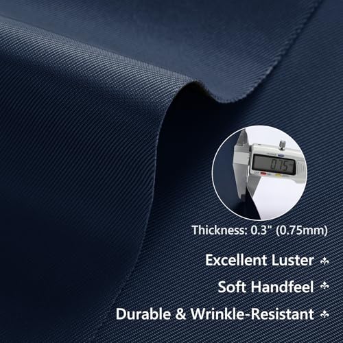 Thick Twill Fabric by The Yard, 58" W 0.75mm Polyester Twill Woven Lining Fabric Soft Excellent Luster Upholstery Fabric for Bags, Cushion, Chair, DIY Projects, 1 Yard Navy Blue - color: Navy Blue, size: Pre Cut - 1 Yard