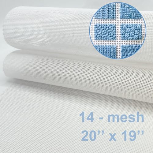 Needlepoint Kits for Beginners, Needlepoint Starter Kit for DIY Craft - color: white 14mesh
