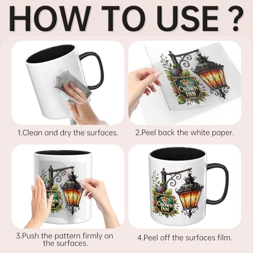 32 PCS British Pubs UV DTF Cup Wrap Stickers - style: British Pubs