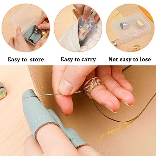 10 Pcs Sewing Thimbles for Hand Sewing, Leather Thimbles - size: 10pcs