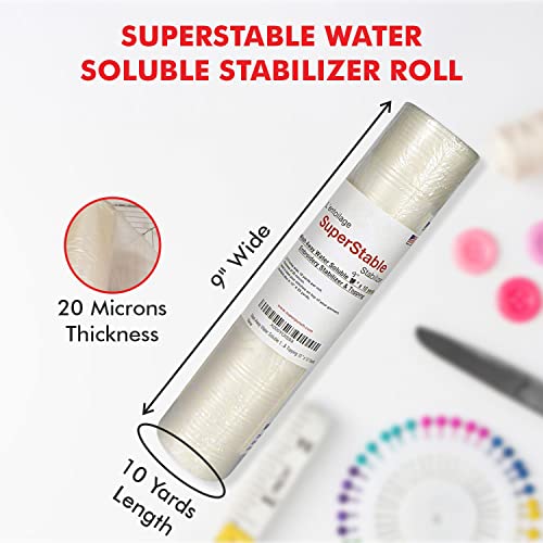 Superpunch Water Soluble Topping for Embroidery, Clear, 9 in x 10 yd - size: 9" x 10 yards