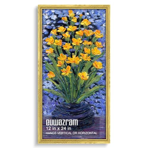 Ornate Gold 12x24 Frame - Single Frame, 12 x 24 Poster Frame for Artwork, Puzzles, Photos and Movie Posters Picture Frames, Perfect Christmas Frame - size: 12" x 24"