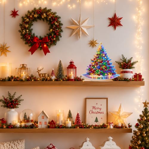 Eiflow Christmas Tabletop Diamond Art Kit for Adults DIY Tabletop Diamond Art Painting Ornament with Stand, Acrylic Stand Up Gem Painting Board Kit (Christmas Tree) - color: Christmas Tree