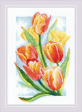 RIOLIS 2191 Spring Glow. Tulips Counted Cross Stitch Kit 8.25 x 11.75 in - style: Spring Glow. Tulips 2191