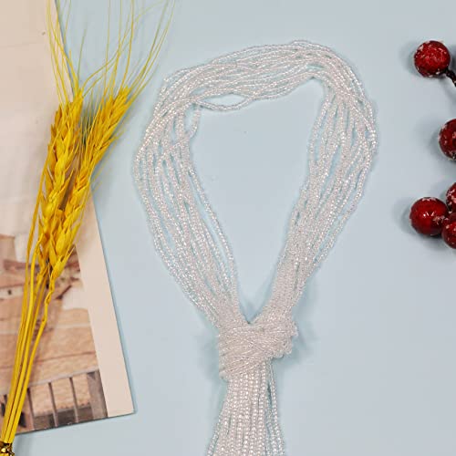 11/0 Glass Clear Rainbow Color Seed Beads Hanks (3 Meters) Total 6000pcs, 9 Meters String Clear AB Seed Beads Strand - color: Clear AB