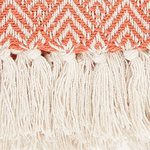DII Diamond Throw Collection Cotton Woven, 50x60, Spice - color: Spice