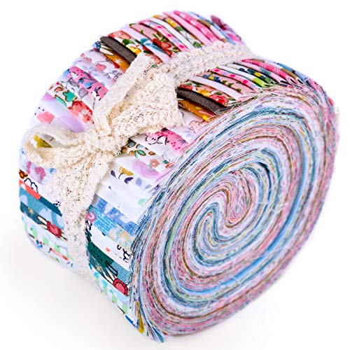 ZMAAGG Jelly Roll Fabric, 40 PCS Jelly Roll, Floral Quilting Fabric - color: Floral Series