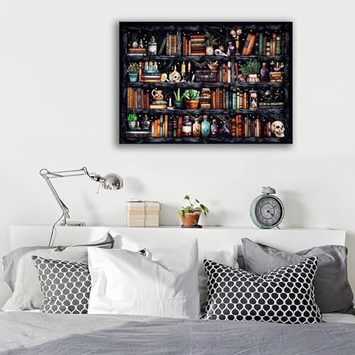 WUSARPLY Bookshelf Stamped Cross Stitch Kits for Beginners Adults - color: J099