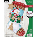 Bucilla Felt Applique 18" Stocking Making Kit, Jolly Gingerbread Snowman, Perfect for DIY Arts and Crafts Projects - style: Stocking