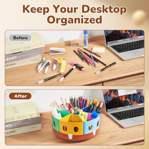 GAMENOTE Rotating Art Supply Organizer, Lazy Susan Caddy, Large - size: Large, 11"d x 5"h