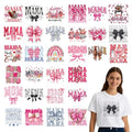 Dtf Transfers Ready to Press - 30Pcs Mother's Day Iron on Transfers for Tshirts, Mama Bow Iron on Decals Patches, Pink Coquettee Heat Transfer Stickers for Clothes Pillows Bag DIY Crafts - color: Mother's Day497