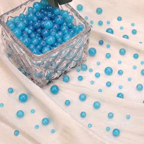 400PCs 4mm Aquamarine Jade Glass Beads Bulk, Round Smooth Hole Glass Crystal Beads for Jewelry Making, DIY Bracelets, Necklaces, Bag Charms, Keychains and Craft Projects - color: Jade Aquamarine, size: 4MM