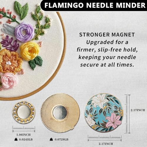 Magnetic Needle Minder Magnet Embroidery Accessories and Supplies Embroidery Needle Holder Cross Stitch Holder Needlework Supplies (Lily) - size: lily