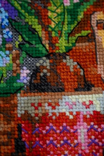 RIOLIS 1669 Windowsill with Flowers Cross Stitch Kit 15.75 x 9.75 in