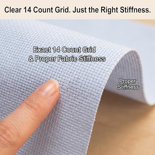 14 CT Aida Cloth for Cross Stitch,12PCS Pre-Cut Cross Stitch Fabric - color: White