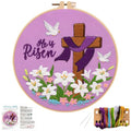 Nuberlic Lily Pattern Embroidery Kits for Beginner Adults - color: Easter