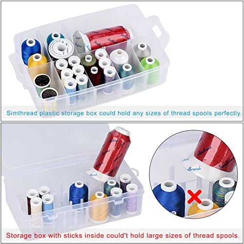 Simthread 3-Layer Thread Organizer Box 60 Spools Stackable Storage Case - size: 3 Layers Case