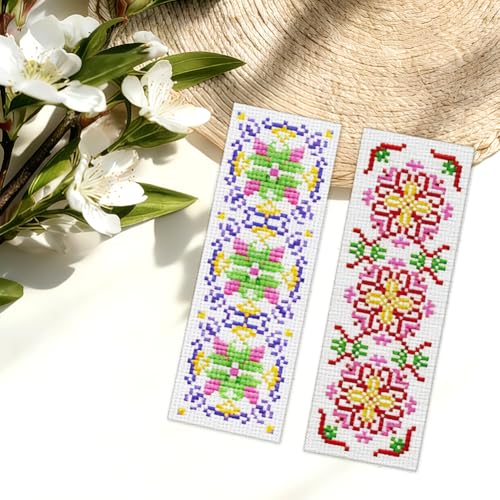ORIGACH 6 Pack Colorful Folk Pattern Cross Stitch Kit - style: Colorful Vyshyvanka Style