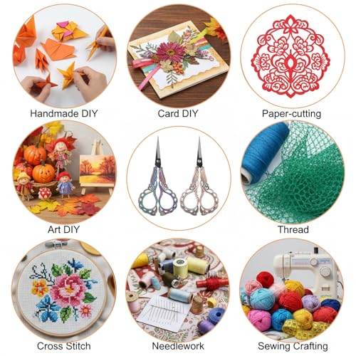 2PCS Sewing Embroidery Scissors, 4.5Inch Small Crafting Scissors