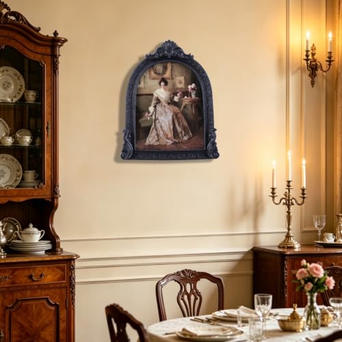 Vintage Picture Frames 8x10 Ornate Black Antique Picture Frames for Wall and Tabletop Vintage Photo Frame Victorian Home Decor Gallery Wall Decor in Arch Shape - color: Black, size: 8x10
