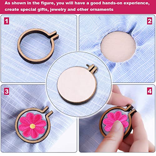 Mini Embroidery Hoops - 1 Inch Small Round Wooden Embroidery Frame (20 PCS)