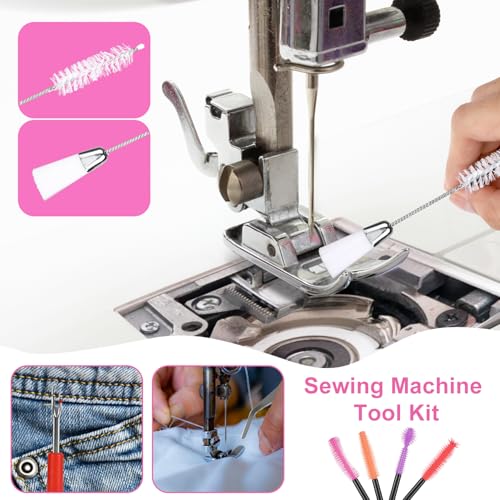 16pcs Sewing Machine Cleaning Kit, Sewing Machine Crevice Cleaning Tools Including Dual-Head Brush Screwdriver Silicone Brush Tweezers Seam Ripper Sewing Machine Repair Accessories
