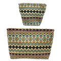 getgto 2 Pcs Makeup Bags, Large Cosmetic Bag Travel Toiletry Bag - color: Brown wave