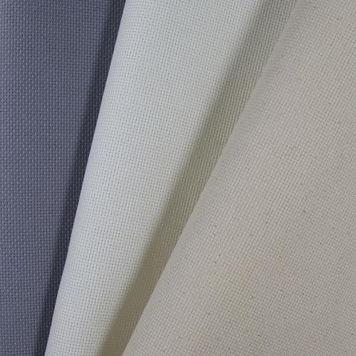 KCS 3 pc of 15" x 18"(38cmx45cm) Counted Cross Stitch Cotton Aida Cloth Needlework Rolled Fabric Box,18CT,Antique White+Oatmeal+Light Steel Grey - color: Antique White+oatmeal+light Steel Grey, size: 18CT