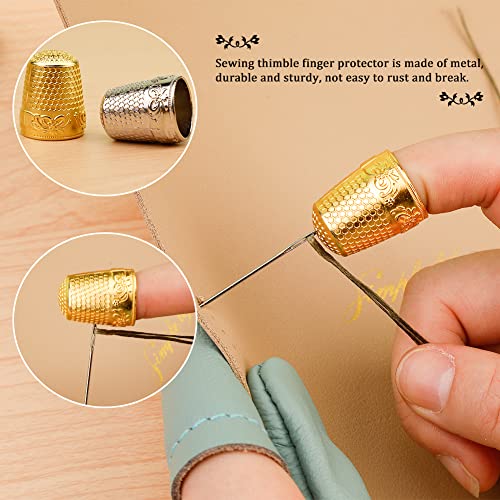 10 Pcs Sewing Thimbles for Hand Sewing, Leather Thimbles - size: 10pcs