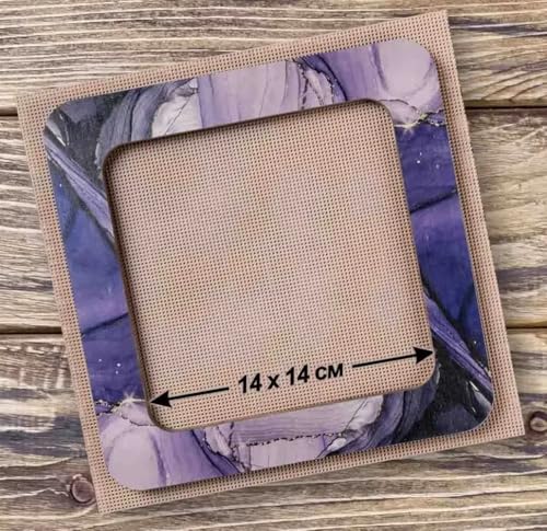 Magnetic Embroidery Hoop Big – 5.5"x5.5" Inner Size, Square Hoop for Perforated Paper & Plastic Canvas, Amethyst Purple | FLMP-018 - color: Amethyst