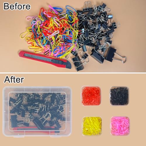 Guyuyii 15 Clear Plastic Bead Storage Containers with Hinged Lids & Labels - size: 15 Pcs