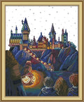 Funcrostitch Counted Cross Stitch Kits for Beginners,14ct Unprinted Pattern Embroidery Kit Dmc Cotton Threads Needleworks for Adults-Magic Castle 13.4"X16.5" - color: 16.14CT Counted Kit,Magic Castle 13.4"X16.5"
