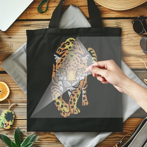 1 Pc Leopard Pattern Rhinestone Iron on Hotfix Transfer Decal, Bling DIY Patch Clothing Repair Applique T-Shirt Vest Shoes Hat Jacket Decor Clothing DIY Accessories - color: Leopard