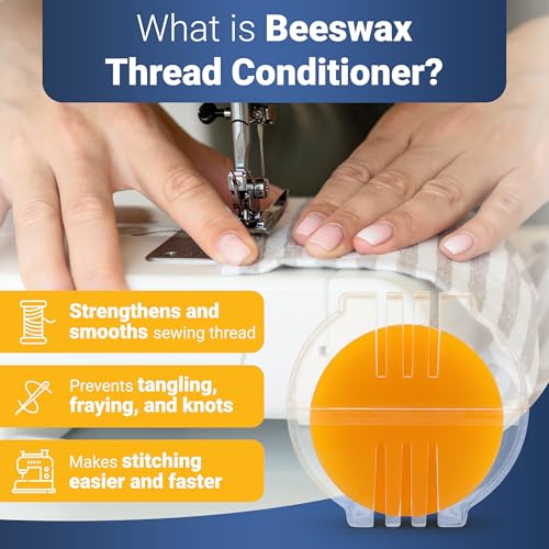 Thread Wax and Thread Conditioner - Contains Beeswax for Sewing and Gloss Threads Waxer. Magic Conditioner for Hand Sewing Embroidery. Hand Quilting Supplies to Strengthen and Reduce Knots - style: 1pk Beeswax