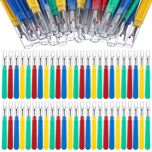 50Pcs Large Seam Rippers Stitch Remover Tool Kit, Seam Rippers for Sewing Embroidery Removal Tool, Mix Multicolor Stitch Ripper Thread Cutter for Crafting Embroidery, Opening Buttonholes