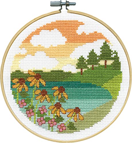 Lakeside Counted Cross Stitch Kit with Hoop