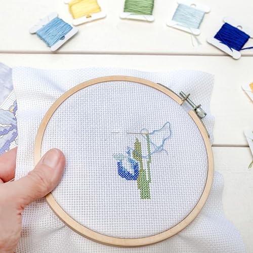 MIDELONG 6 PCS Aida Cloth 14 Count Cross Stitch Fabric, 3 Sizes White Classic Reserve Cross Stitch Aida Cloth for Home DIY Handmade Needlework Craft Embroidery Decoration
