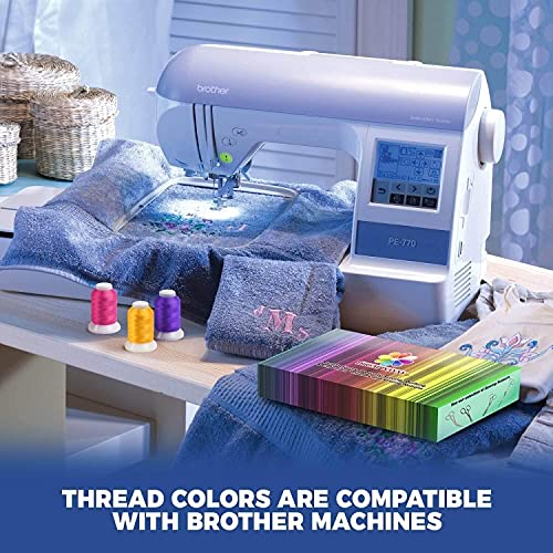 63-Color Polyester Machine Embroidery Thread, 1,100 Yards Each - size: 1100 Yards
