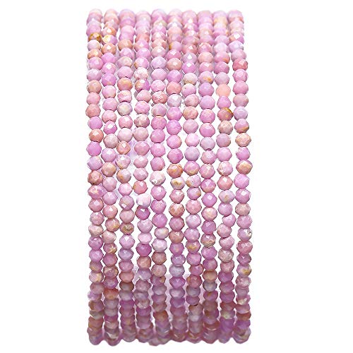 BEADIA Faceted Natural Purple Micas Stone Round Loose Semi Gemstone Beads for Jewelry Making 2-2.5mm 38cm - color: Purple Mica Faceted, size: 2-2.5mm