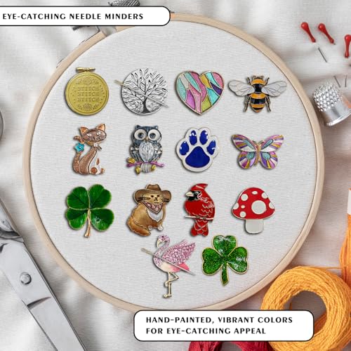 Needle Minder Magnet, Magnetic Needle Minder, Needle Minders Magnetic Cross Stitch Accessories, Magnetic Needle Holder, Life Tree, Butterfly, Cats, Owl, Heart (Flamingo) - size: Flamingo