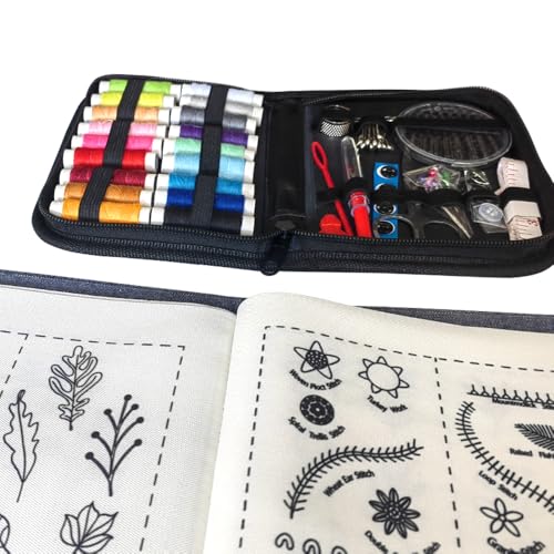 Embroidery Stitch Book Big Size,Large and Clear Patterns for Adult Practice Hand Embroidery Needles & Floral Patterns Gift for Craft Enthusiasts