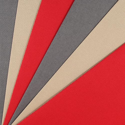 KCS 4/6 pc of 12" x 18"(30cmx45cm) 18CT Counted Cotton Aida Cloth Cross Stitch Fabric (6 pc,Red+Khaki+Dark Grey) - color: Red+khaki+dark Grey, size: 6 pc