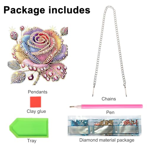 JISHSHAY Diamond Painting Pendant Flower Diamond Art Hanging Ornament Rose Gem Art Window Hanging Gem Painting Wind Chimes Mosaic Kits for Adults Windchimes Embroidery Suncatchers Sun Catchers - color: Flower 2