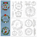 GLOBLELAND 4 Sheets Christmas Wreath Water Soluble Embroidery Pattern - color: Christmas Wreath