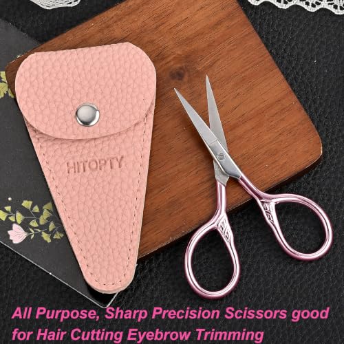 Small Pointed Scissors for Women Men Facial Hair, Beard, Mustache - color: Pink