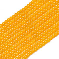 400PCs 4mm Yellow Jade Glass Beads Bulk, Round Smooth Hole Glass Crystal Beads for Jewelry Making, DIY Bracelets, Necklaces, Bag Charms, Keychains and Craft Projects - color: Jade Yellow, size: 4MM