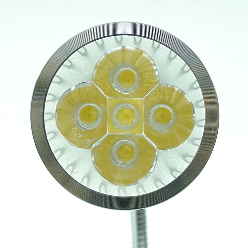 QUANS 5W High Power Clip-on Flexible Gooseneck Warm White LED Desk Light - color: Silver (Warm White) Non-Dim