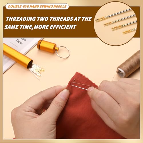 GarfxG Self Threading Needles 40pcs Easy Threading Steel Hand Sewing Needle - style: 40pcs-Gold / Silver Tail