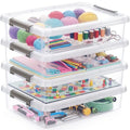 Citylife 5.3Qt 4Packs Clear Craft Organizers and Storage Box, Sensory Bins - size: 5.3 Qt- 4 Pack